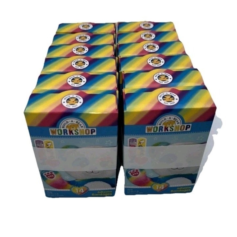 12 BOXES~Build-A-Bear Adhesive Bandages, 3/4in x 3in‎ 168 Kids Bandages-USA